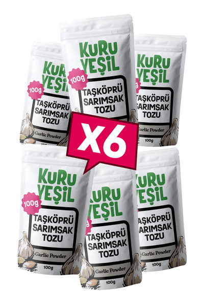 Kuru Yeşil Sarımsak Tozu – 600 Gr – Yerli Taşköprü – Doğal Sebze Tozu - 6x100 Gr