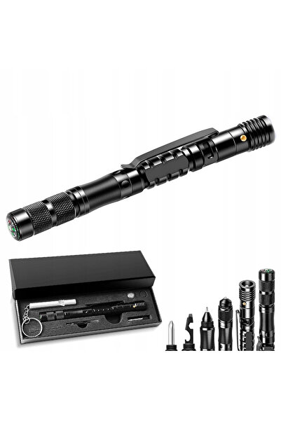 Depox Taktické pero IdeallStore, Commando Specialist, multifunkčné, hliníkové, 13,5 cm, čierne