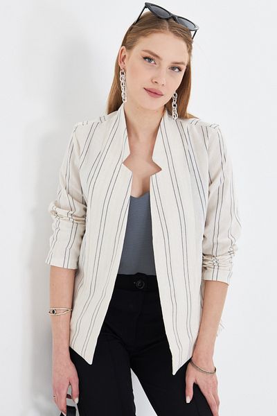 armonika Women's Smoked Stand Collar Jacket Arm-25Y 001025