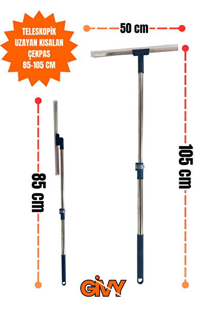GİVY 180° Teleskopik Uzayan Kısalan Saplı Çekpas (80-125) cm