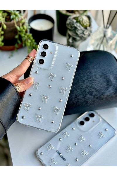 Go Aksesuar حافظة سيليكون 3D ميني متوافقة مع Galaxy A54 مع تصميم عقدة القوس لعبة