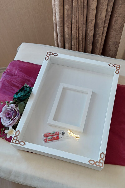 Verda Çerçeve 30x40 Cm Ledli Beyaz-klasik(ROSE) Fotoğraf Bölümlü Tasarım Gül ...