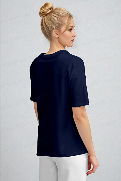 Millionaire Γυναικείο μπλουζάκι Navy Blue Paris Regular Fit Normal Fit