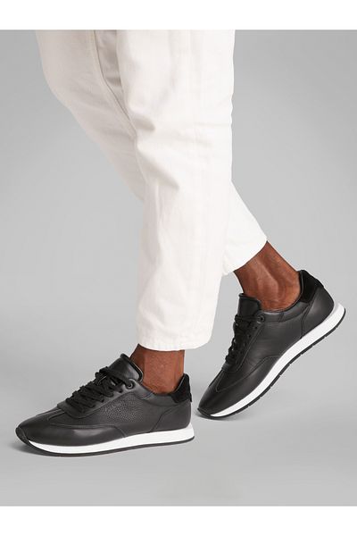 Calvin Klein Men Black Low Top Lace Up Tmbl Sneakers