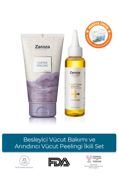 ZAROZA Besleyici Vücut Bakımı ve Arındırıcı Vücut Peelingi İkili Set