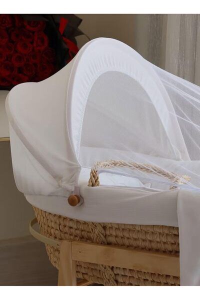 Generic Moses Basket for Newborns - White with Rocking Stand