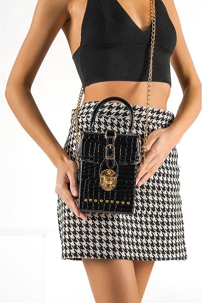 Capone Outfitters Venezia Women's Hand and Shoulder Bag - Small Crocodile Pattern