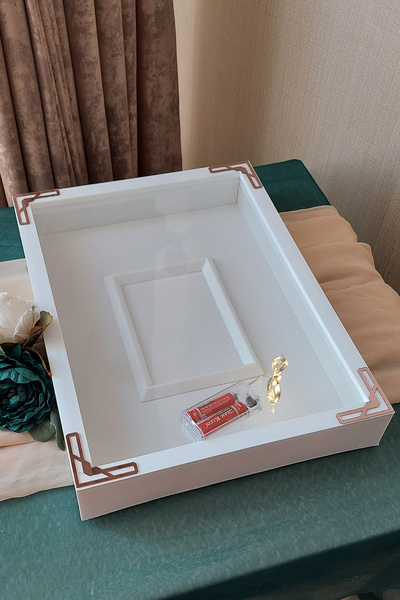 Verda Çerçeve 30x40 Cm Ledli Beyaz-üçgen Modern Rose Fotoğraf Bölümlü Tasarım...