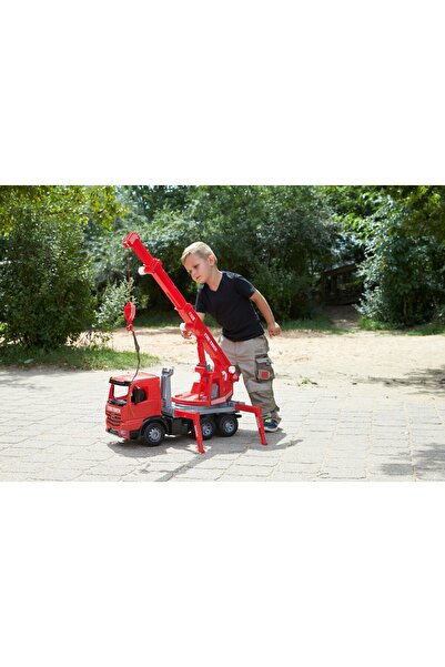 LENA Masina camion macara Pompieri Mercedes Arocs Gigant, Lena, rosie, 72 cm, din plastic