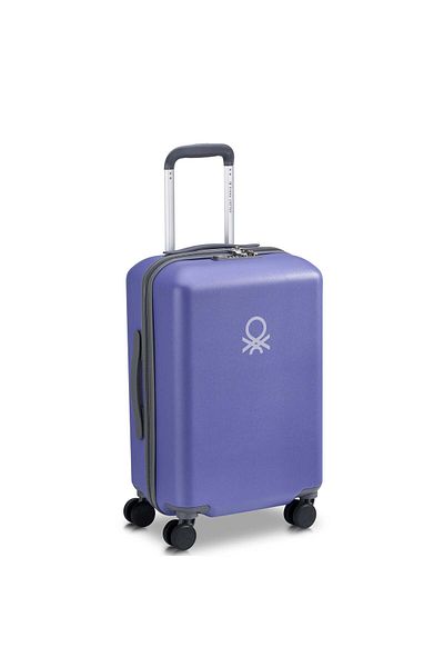 United Colors of Benetton UCB Hardside 55cm Expandable 4 Double Wheel Cabin Luggage Trolley Purple