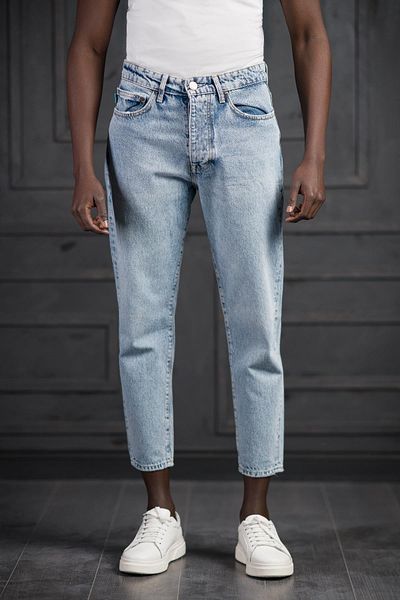 FBI Βαμβακερό Stone Wash Boyfriend (MOM JEAN) Τζιν