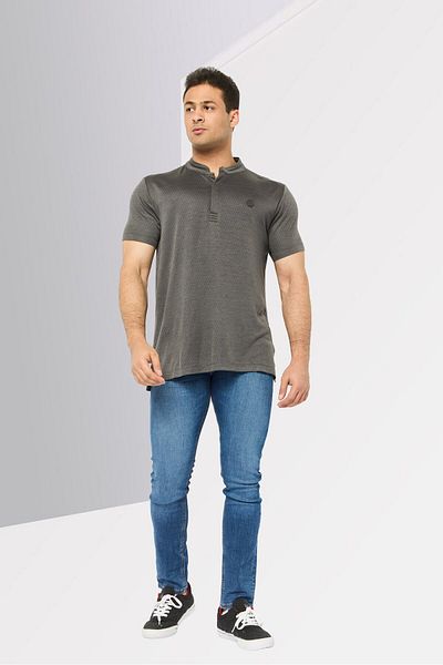 Cerruti 1881 Men Regular Fit Short Sleeve Brand Logo Polo Shirt, Dark Grey