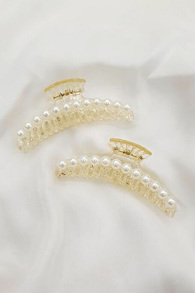 PETEK AKSESUAR 2 Medium Size Pearl Latch Clasp 7 Cm.