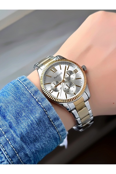 Ferrucci ساعة يد نسائية بسلك معدني