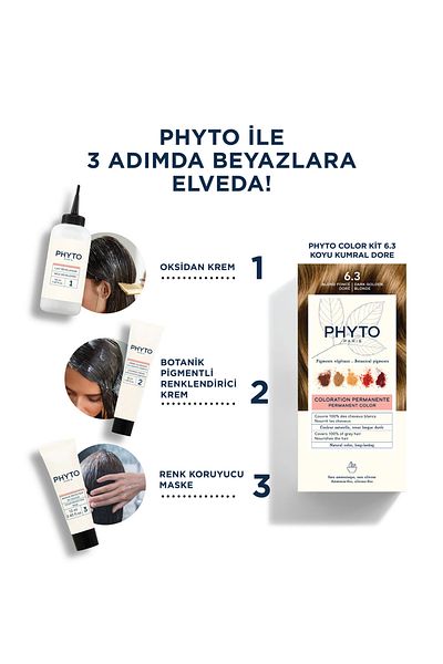 Phyto Dark Auburn Dore 6.3 – Permanente pflanzliche Haarfarbe ohne Ammoniak