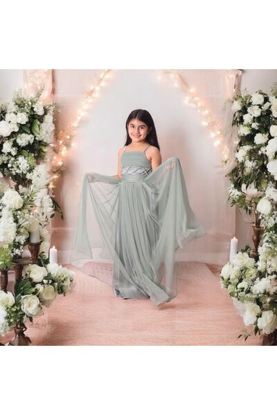 Ahsenimbebe ASKILI ROBA ÇAPRAZ SİM İP UZUN GEZBOY ABİYE ELBİSE