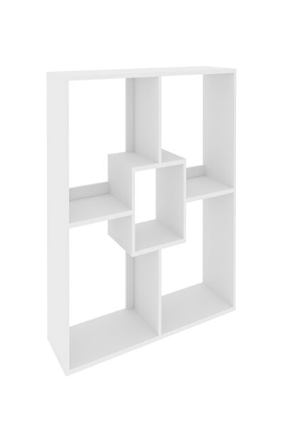 pilati Decorative wall book rack and shelves for living rooms and homes, white color