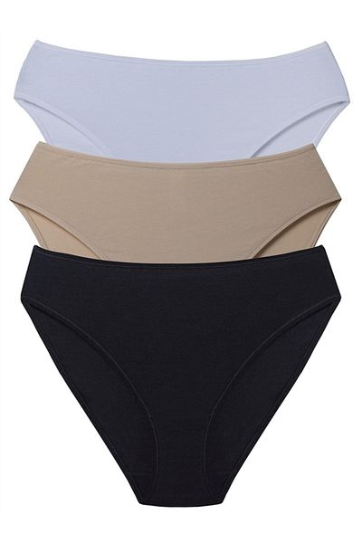 Magic Form عبوة من 3 سراويل داخلية عادية عالية الخصر من نسيج القطن الممشط