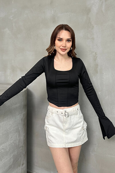 msm fashion Ženska bluza sa španskim rukavima i detaljima vezivanja S Sa otvo...