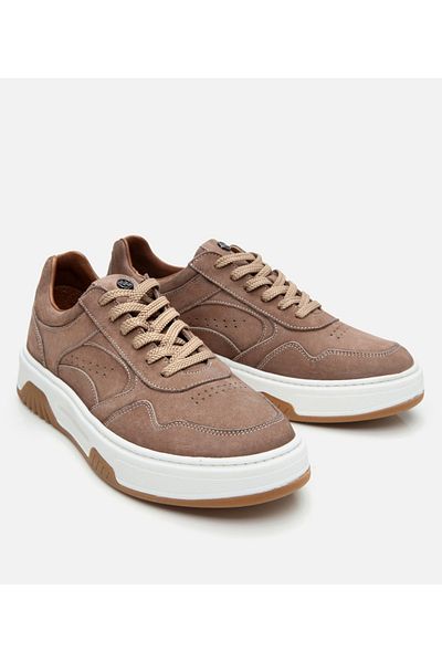 Hotiç Ανδρικά αθλητικά παπούτσια Nubuck με ψηλή σόλα μπεζ