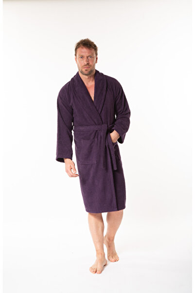 Minteks Men's Kimono Collar Bathrobe 100% Cotton - Minteks Home