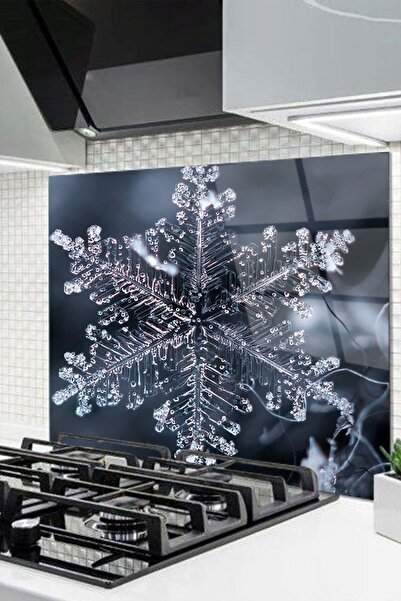 indispensablely واقي خلفي للموقد الزجاجي مقاس 60 × 52 سم، واقي خلفي مدمج للكو...