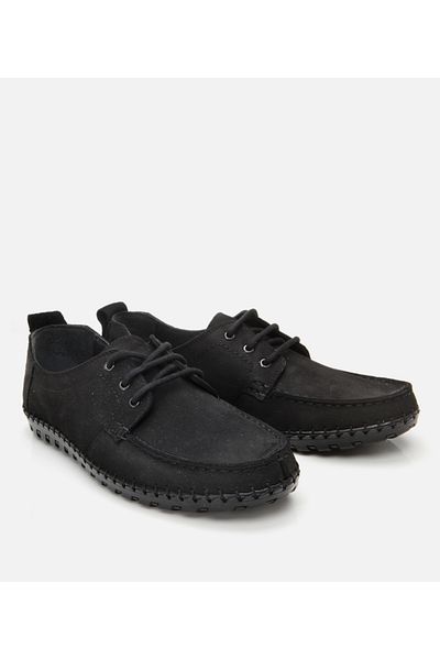 Hotiç Ανδρικό Nubuck Δερμάτινο Μαύρο Άνετο Casual Loafer