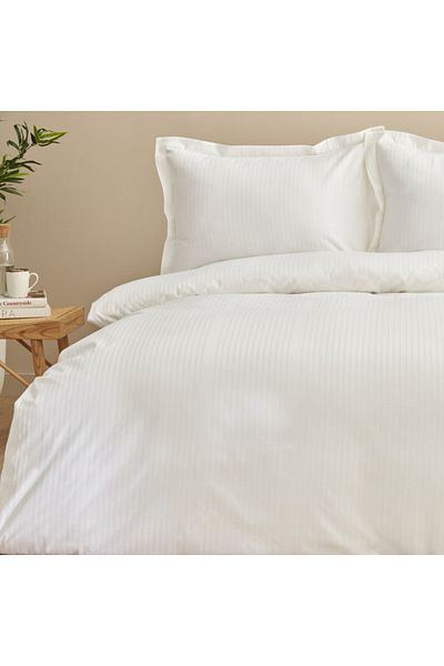 Karaca Uniq, Bettw sche-Set aus 100 % Baumwolle, Doppelbett, Wei
