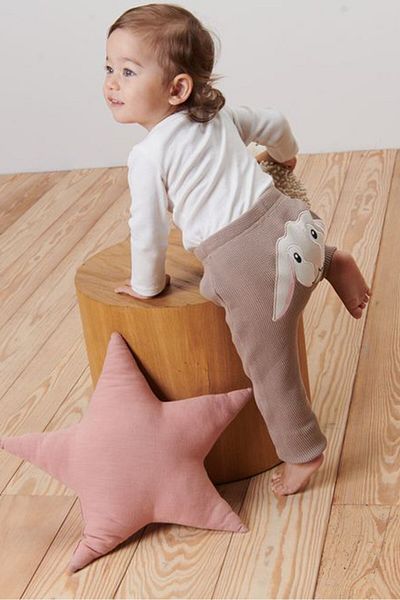 Tchibo Toddlers Girl Embroidered Pants, Taupe