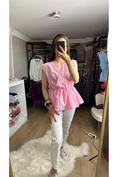 Su Butik v yaka fırfırlı gömlek
