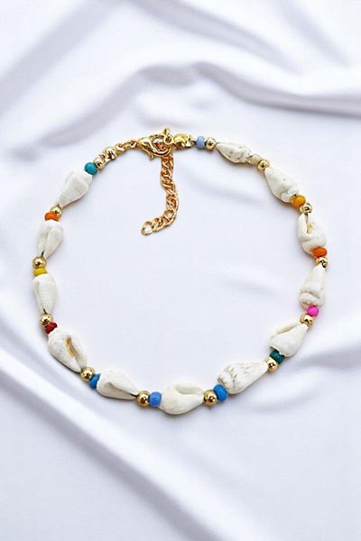 PETEK AKSESUAR Rainbow Seashell Anklet