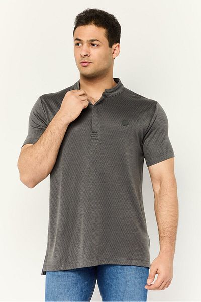 Cerruti 1881 Men Regular Fit Short Sleeve Brand Logo Polo Shirt, Dark Grey