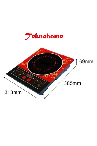 teknohome 2400 W Indüksiyonlu Dokunmatik Lazer Elektirikli Ocak Tek Gözlü Akıllı Tasarruflu Ocak