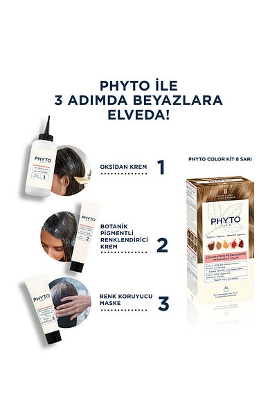 Phyto Gelbe, permanente Kräuter-Haarfarbe, 8 Farbtöne