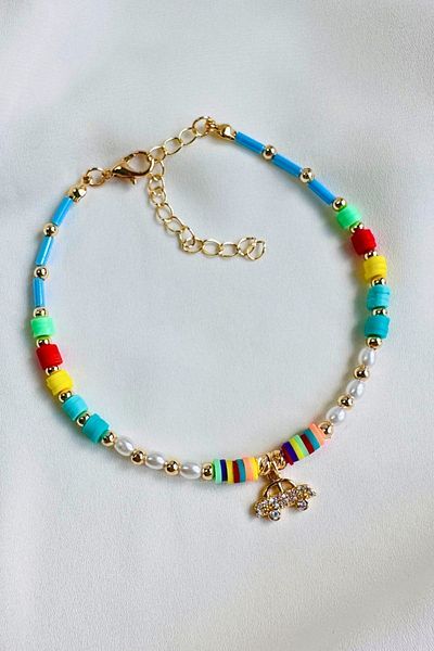 PETEK AKSESUAR Stoned Car Fimo Pearl Anklet