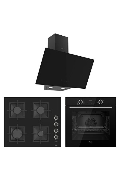 Ferre Fryart Sc Serisi Kaymaz Döküm Izgara Siyah 3'lü Ankastre Set ( Xe63cs-sc205-d077 )