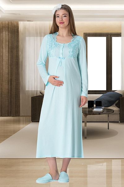 Mecit Pijama طقم ملابس نوم للحوامل باللون الفيروزي من Mecit 5355