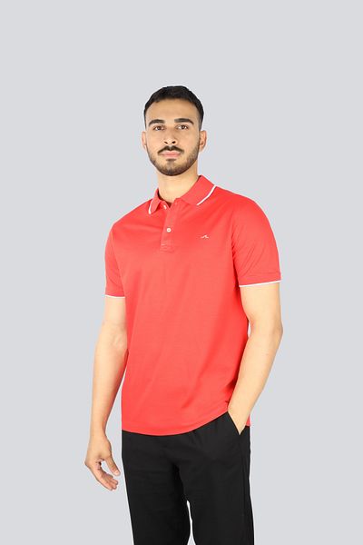 PAUL&SHARK Men's Ant Tied Red Collar T-Shirt Detailledolu Two Pocket Long Sleeve Polo