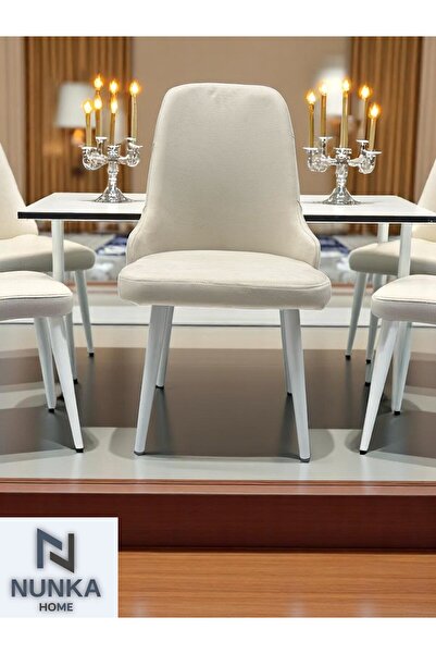 NUNKA HOME 2'li Baby Face Kumaş Sandalye Silinebilir, Konforlu ve Şık Tasarım