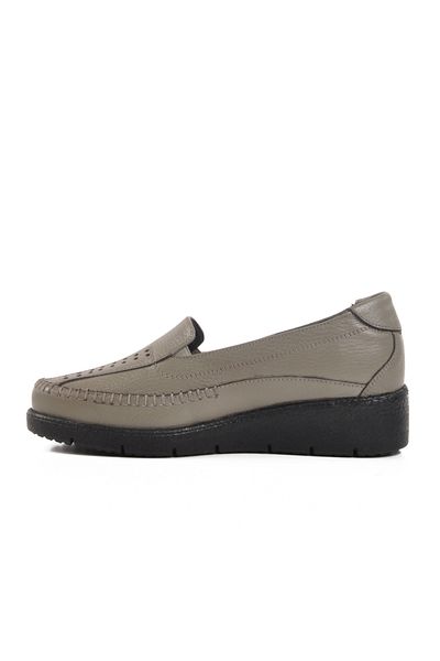 AYAKMOD Pantofi ocazional damă din piele naturală gri BB096 Z