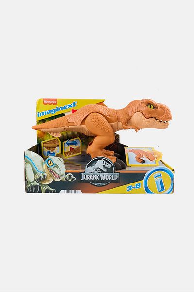 Jungle World Imaginext Thrashin Action T-rex Dinosaur, Orange