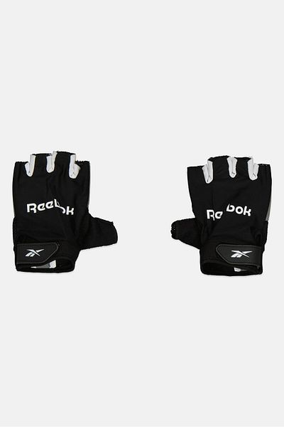 Reebok Men Brand Logo Fitness Gloves, Black