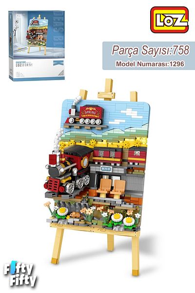 Vagonlife Loz Creative Series Train Table 758 Pieces Toy Building Set Fflz-1296