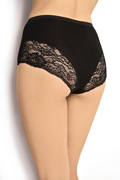 Jiber Chiloți negri cu talie înaltă - dantelă la spate 692