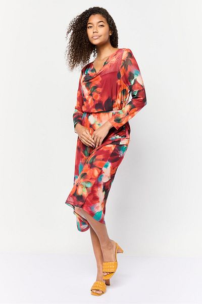 Kathy Ireland Women Floral Print Midi Dress, Multicolor