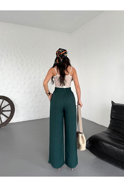 Mine'nspolo Palazzo Trousers - Wide Belt, Loose