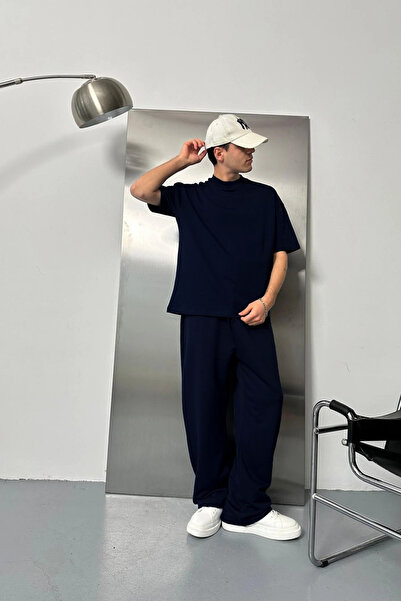 OKULCUBABA Ανδρικό σετ φόρμας με κοντό μανίκι και λαιμόκοψη ποδηλατικού τύπου