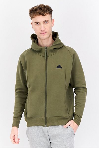 adidas Men Sportswear Fit Long Sleeves Outdoor Sweatshirt, Olive