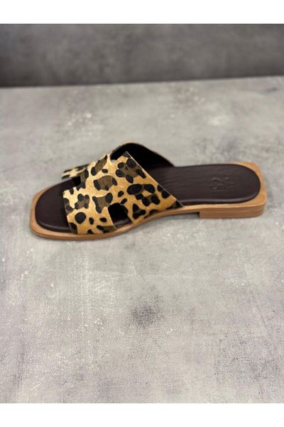 Zeyn PAPUCI DE LEOPARD DIN PIELE VERITĂȚE FĂCĂTĂ MÂNĂ