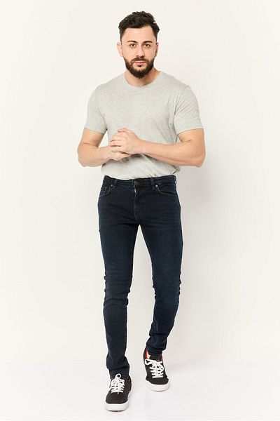 Riders by Lee Men Skinny Fit Plain Stretchable Jeans, Dark Navy